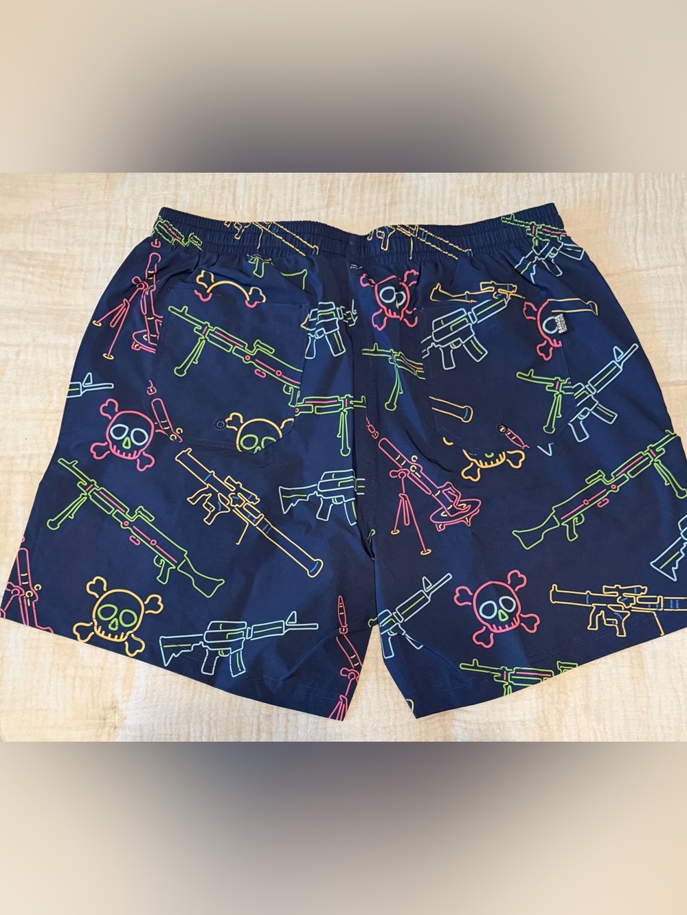 Savage Tacticians NWT Men's Navy Swim Trunks with Neon Graphics Size XL